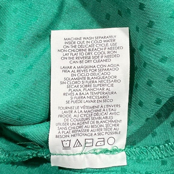 CAbi 5549 Lush Blouse with Green Swiss Polka Dots Green Size Small - Picture 12 of 14